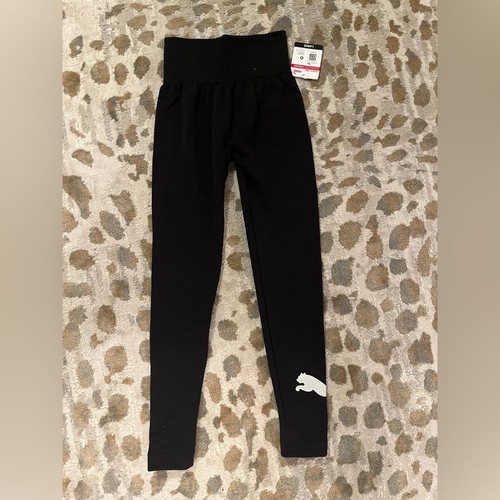 Fleece Lined Puma Black Leggings